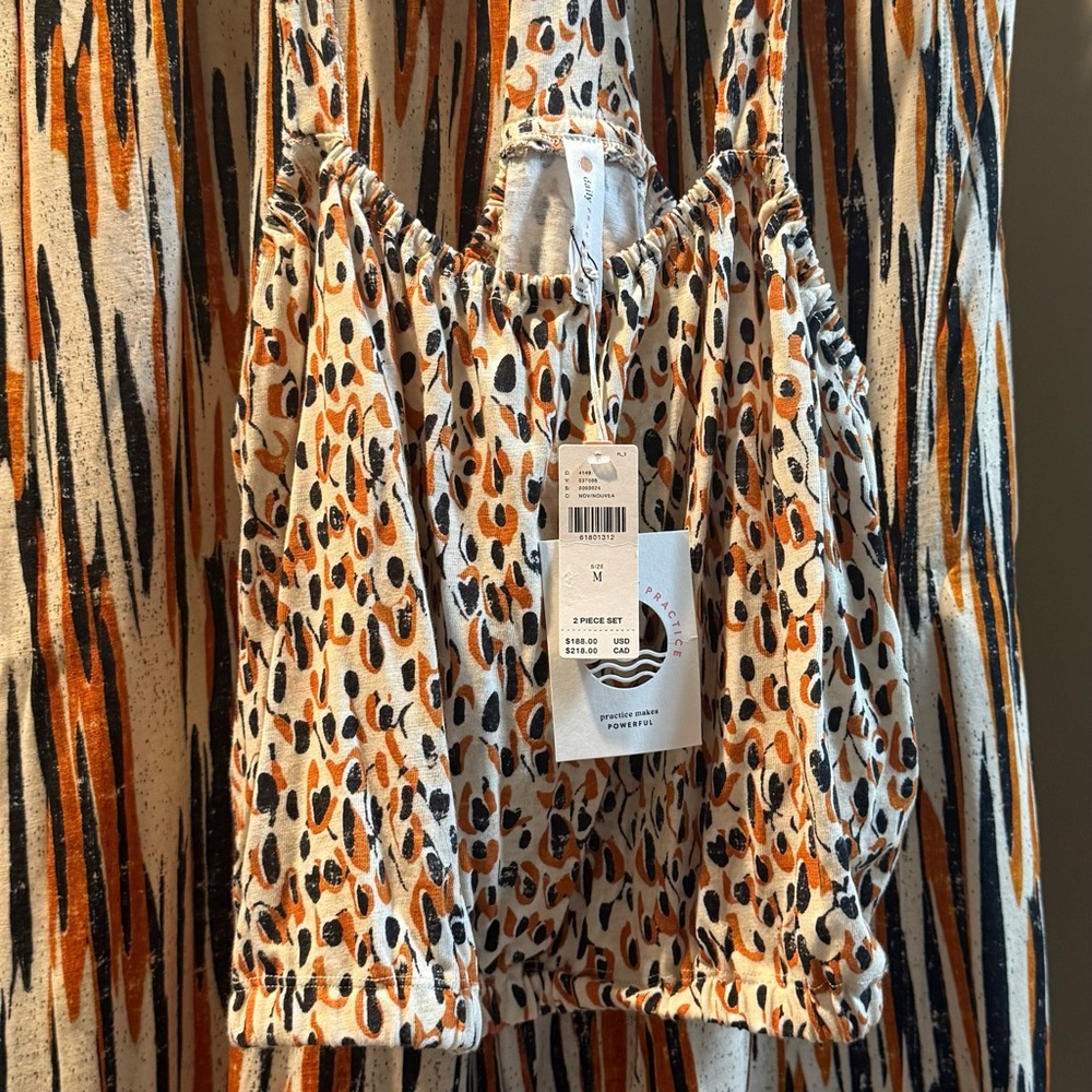 Anthropologie Multicolor Patterned Top and pant set